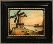 Oil Painting "Windmill Harbor