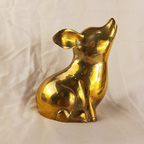 Vintage brass pig - brass,