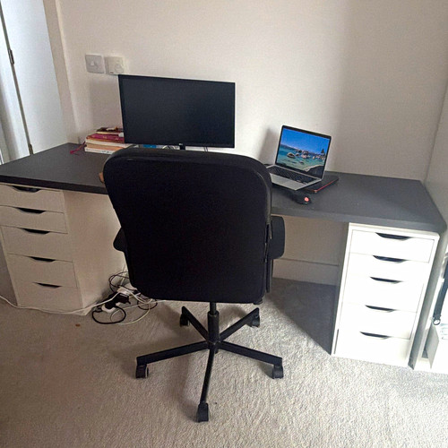 Desk and drawers - and, (ikea)