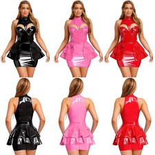 Women glossy bodycon dress - glossy,