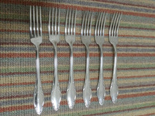 Vintage Antique Silver Plated Forks x 6 Set Welner Patent 90 45