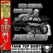 1979-1993 Hot Rod Muscle Car Outlaw Gasser Drag Race Cartoony Skeleton Tank Top