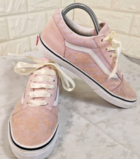 Vans Womens Pale Pink Lace Wedding Shoes/Trainers Lace-up Size Uk 5.5