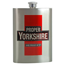 Proper Yorkshire Hip Flask. Gift Boxed Novelty Cool Funky Gift for Him Drink