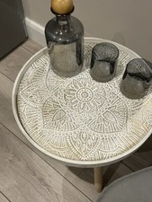 Small Side Table White Round