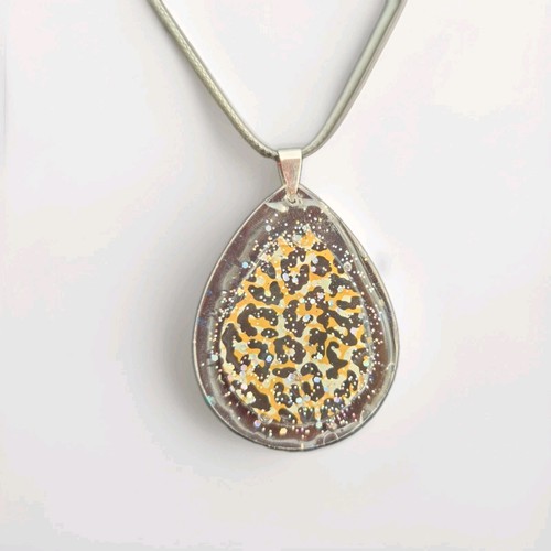 Handmade necklace leopard - necklace,