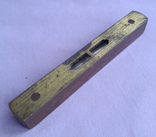 Small Vintage Wood & Brass Spirit Level #232