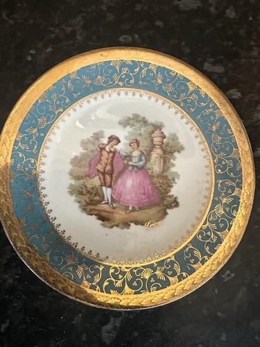 Limoges plate turquoise - plate,