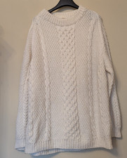 Aran Hand knitted Wool Cream