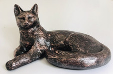 Relaxing Cat - Bronzed Statue