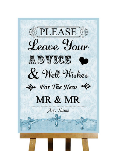Blue shabby chic vintage guest - blue,