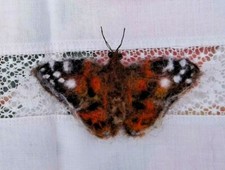 Painted Lady Butterfly Brooch Bug Insect Jewellery Needle Felted Badge Pin Gift