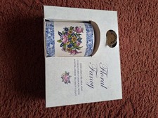 Vintage Ringtons Floral Fancy China Beaker Collectors Teaspoon Gift and tea bags