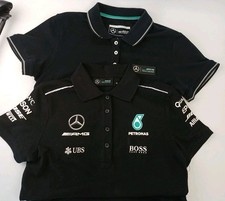 2x Genuine Ladies AMG Petronas Mercedes-Benz Driver Shirts Black Size XS
