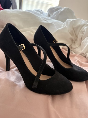 Black suede mary - black,
