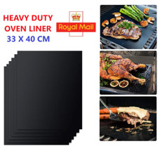 40x33cm Large BBQ Grill Mat Non Stick Oven Liners Teflon Cooking Baking Sheet UK