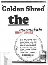 1929 Advert for Robertson's 'GOLDEN SHRED' Marmalade (2) Small Print Ad 743/109