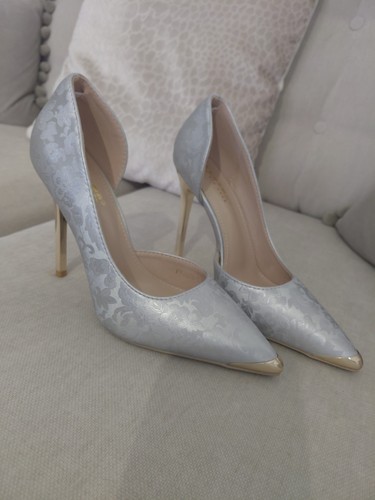 Silver stiletto heels size