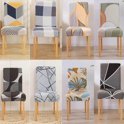 Printed stretch dining chair - stretch,