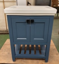 TL2268 BURLINGTON RIVF650B RIVIERA 65CM  2 DOOR VANITY UNIT, BLUE & BASIN