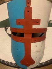 medieval reenactment knight crusader pot faceplate helmet