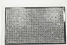 Business Card Holder Clear White Card Case with Swarovski Crystals Crystallized