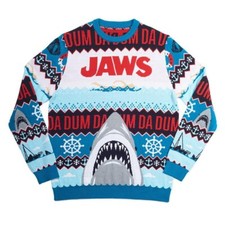 OFFICIAL JAWS CHRISTMAS JUMPER UGLY SWEATER XMAS DA DUM SHARK MOVIE HORROR