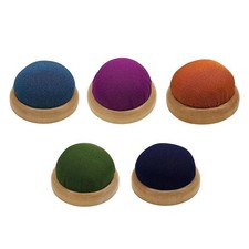 Needle holder of the cushion with wooden base for beginners, craftsmen,