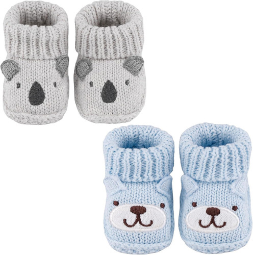 Newborn knit booties - soft, baby