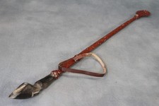 Vintage red braided - red, leather