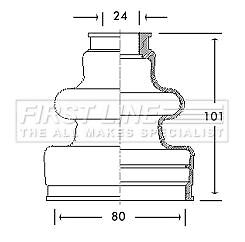 First line front inner boot - line,