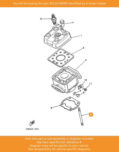 Yamaha bolt stud 90116 08368 - yamaha, bolt,