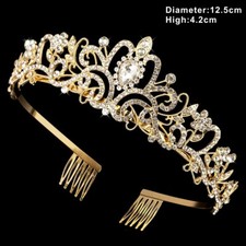 Crystal Rhinestone Queen Crown Tiara Wedding Pageant Bridal Diamante Headpiece