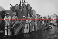 F010387 HMS Sheffield C24 Cruiser Royal Navy Royal Marines and Sailors Gibraltar