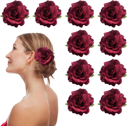 Pieces rose hair clips - hair,