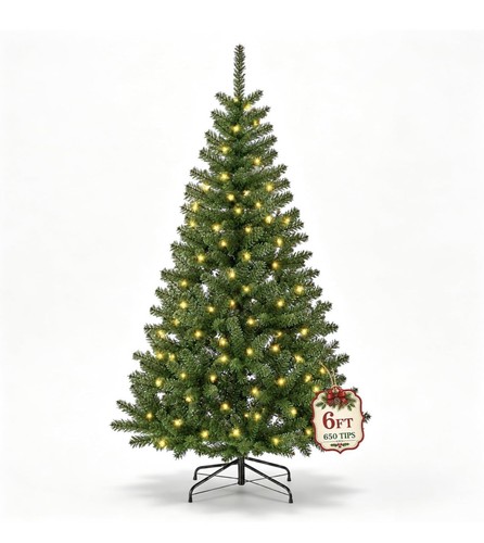 6ft pre lit - christmas, tree
