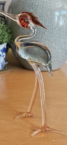 Vintage art glass heron - vintage,