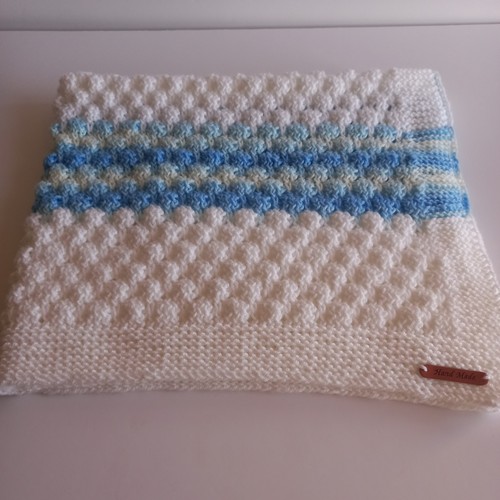 Hand knitted white and - knitted,
