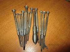 10 off Jewellers screwdrivers plus a pin chuck etc