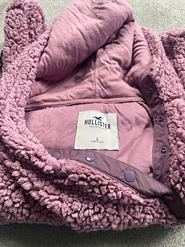 Hollister purple sherpa hooded - purple,