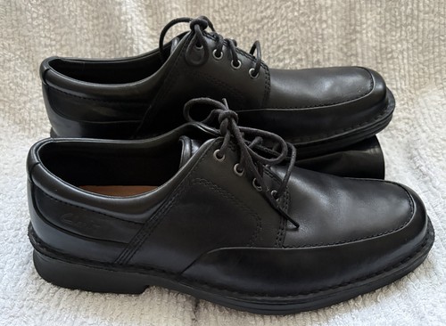 Mens clarks black leather - black,