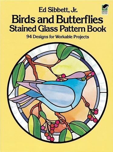 Birds and butterflies stained - birds,