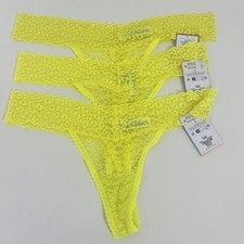 Primark 3 x lace thongs Yellow