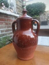 Vintage Pottery Double Handled terracotta Jar, Home Decor, Large Urn, Vases Gift