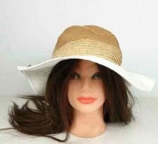 Matalan Papaya Summer Eco Ladies Hat Beach Sun Floppy One Size White Beige