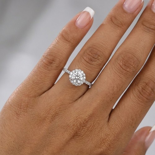 Side stone engagement ring - side,