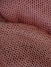 Vintage Blanket 50s 60s Pink Satin Trimmed Waffle Weave Throw 88" x 78"