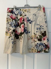 Ladies Joules Floral Skirt 100% Cotton Size 16