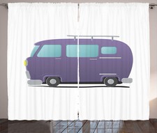 Vintage Trucks Curtains Side