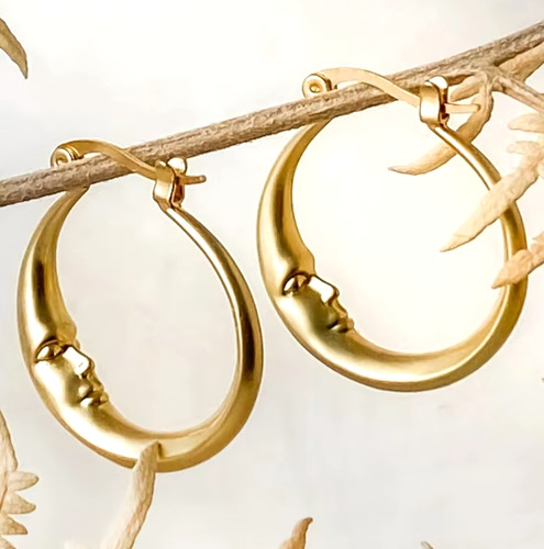 Half moon face - face, earrings